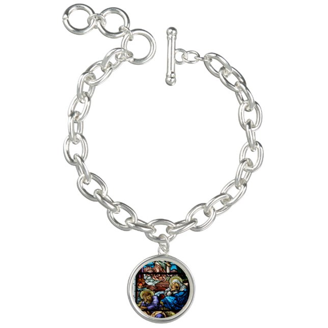 Birth of Jesus Stained Glass Window Charm Bracelet (Product)