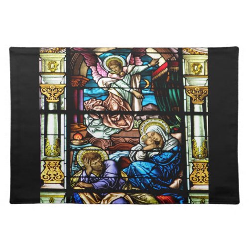 Birth of Jesus Stained Glass Window Cloth Placemat
