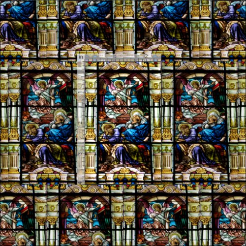 Birth of Jesus Stained Glass Window Fabric