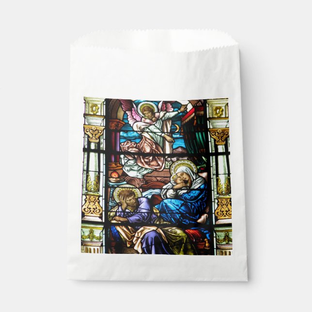 Birth of Jesus Stained Glass Window Favor Bag (Front)