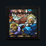 Birth of Jesus Stained Glass Window Jewelry Box<br><div class="desc">Birth of Jesus Stained Glass Window,   Feel free to add your own words and/or pictures and change the background color & product options via Zazzle's great customization tools.  You can also find this gorgeous design on many other products!</div>