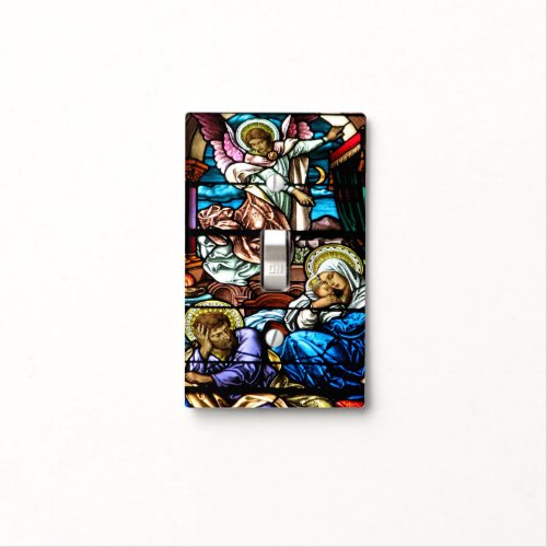 Birth of Jesus Stained Glass Window Light Switch Cover