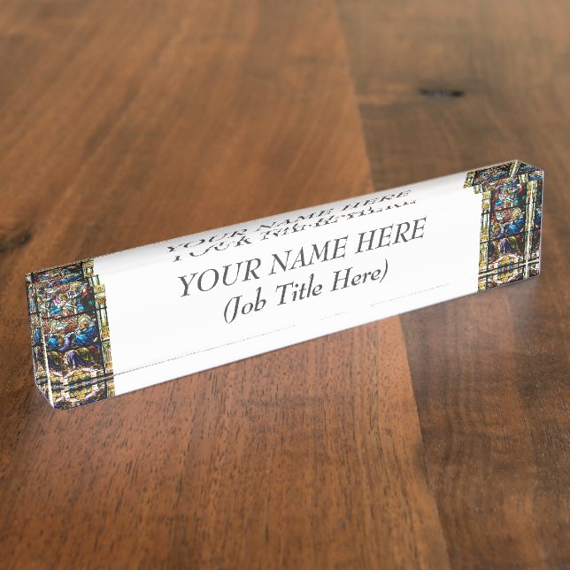 Birth of Jesus Stained Glass Window Name Plate (Side)