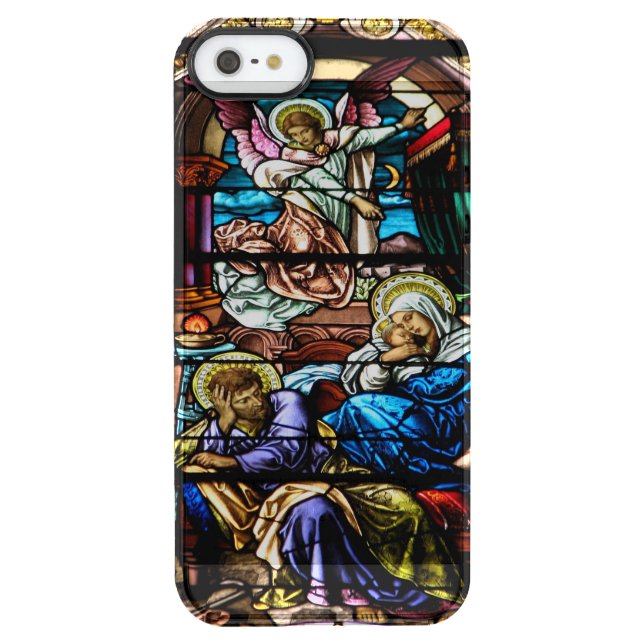 Birth of Jesus Stained Glass Window Uncommon iPhone Case (Back)