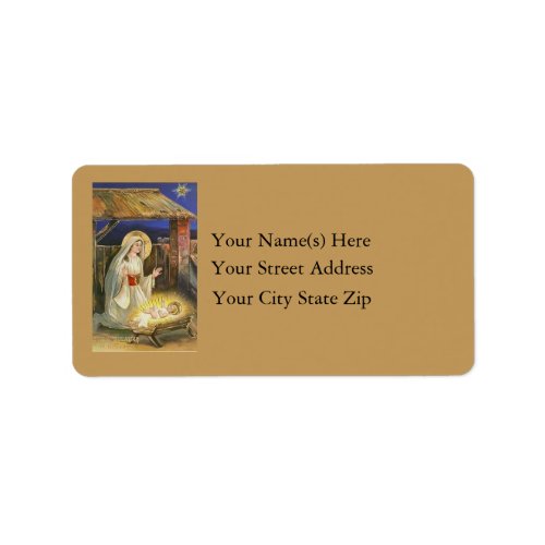 Birth of Jesus Vintage Address Label