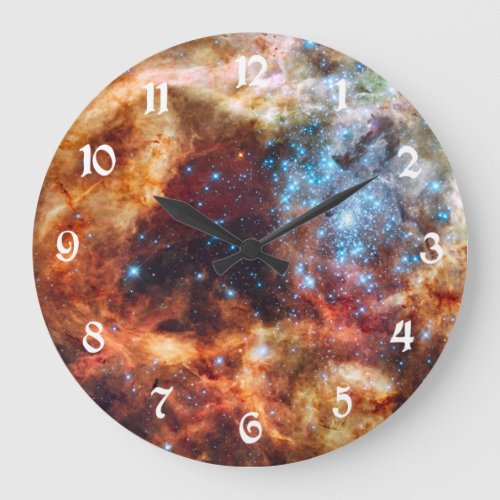 Birth of Stars Cosmic Creation Star Cluster Nebula Large Clock