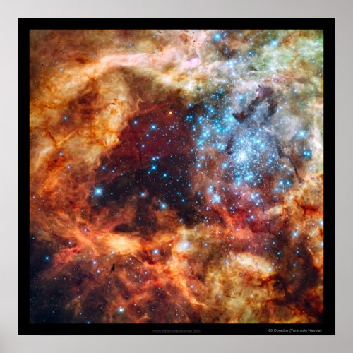 Birth of Stars Tarantula Nebula Black Border Poster