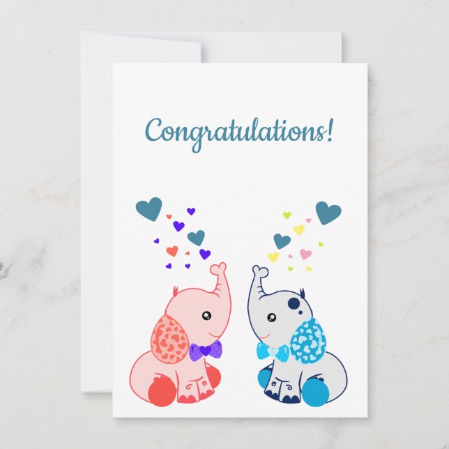 Birth of Twins, Boy and Girl, congratulations (Front)