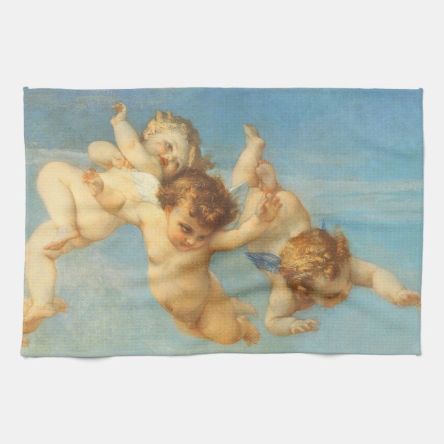 Birth of Venus, Angels detail by Alexandre Cabanel Kitchen Towel (Horizontal)