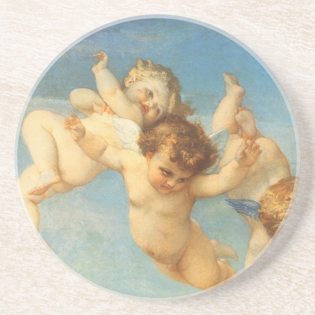 Birth of Venus, Angels detail by Alexandre Cabanel Sandstone Coaster (Front)