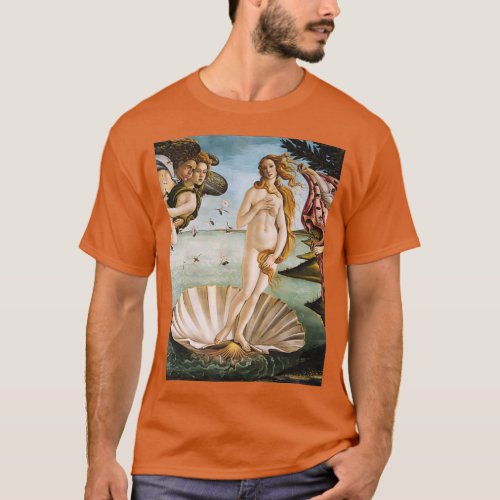 Birth of Venus by Botticelli Art T_Shirt