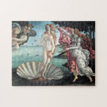 Birth Of Venus By Botticelli Renaissance Jigsaw Puzzle<br><div class="desc">This classic painting of the Birth of Venus is an iconic, mythological Renaissance masterpiece. This vision of the Goddess of Love washed ashore on a sea-shell continues to fascinate us. Lush colors and detail.</div>