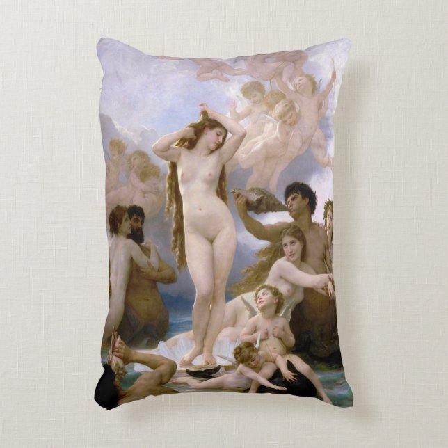 Birth of Venus by William-Adolphe Bouguereau Accent Pillow (Front(Vertical))
