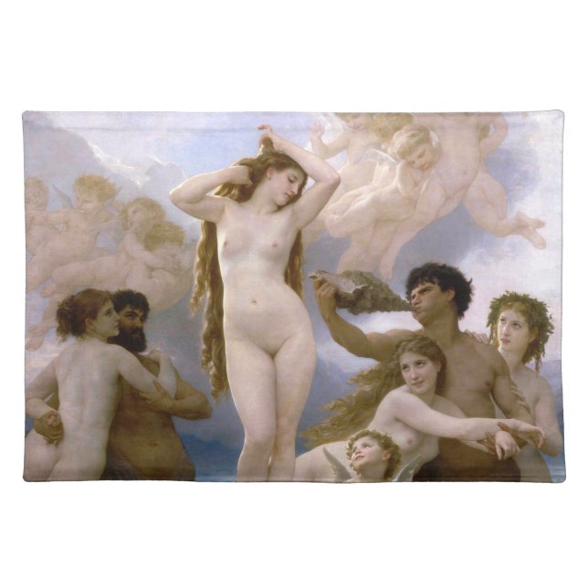 Birth of Venus by William-Adolphe Bouguereau Cloth Placemat (Front)