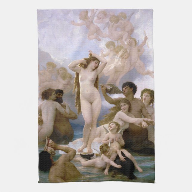 Birth of Venus by William-Adolphe Bouguereau Kitchen Towel (Vertical)