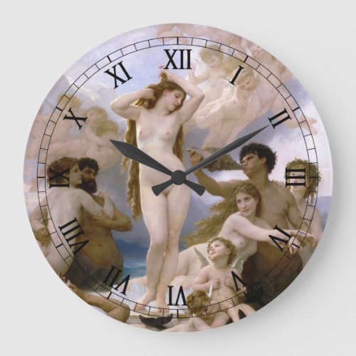 Birth of Venus by William_Adolphe Bouguereau Large Clock