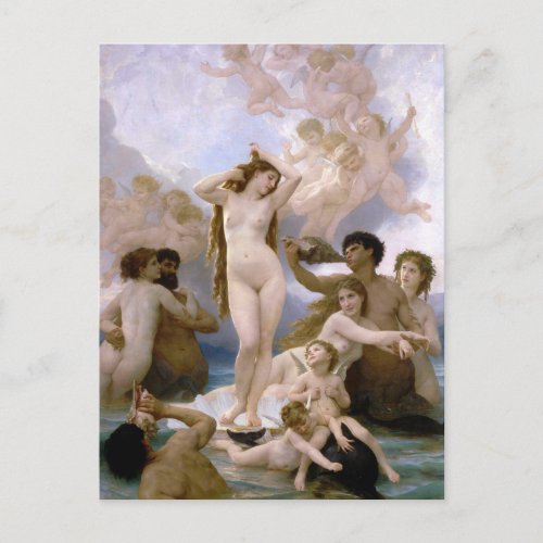 Birth of Venus by William_Adolphe Bouguereau Postcard