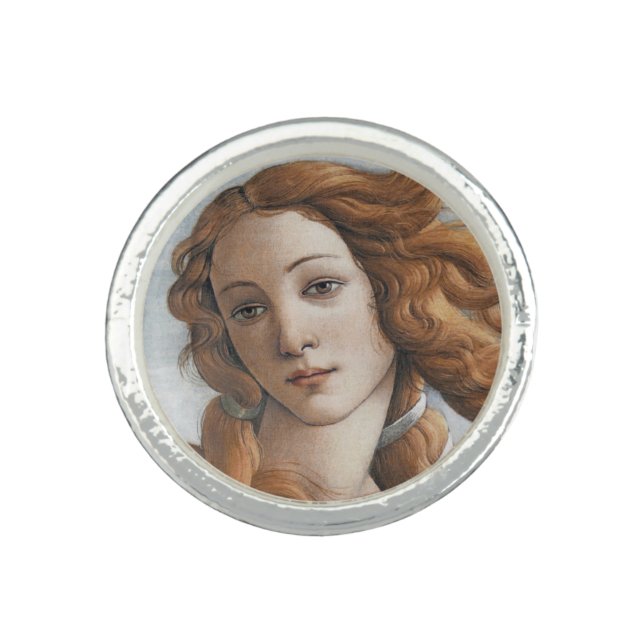 Birth of Venus close up by Sandro Botticelli Ring (Front)