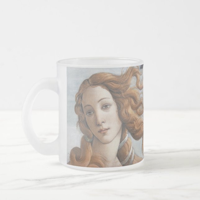 Birth of Venus close up head Frosted Glass Coffee Mug (Left)