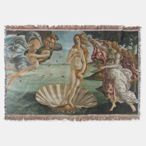 Birth of Venus Throw Blanket