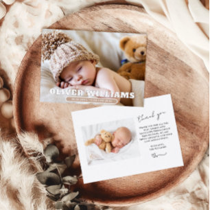Birth Photo Announcement Flat Card New Baby