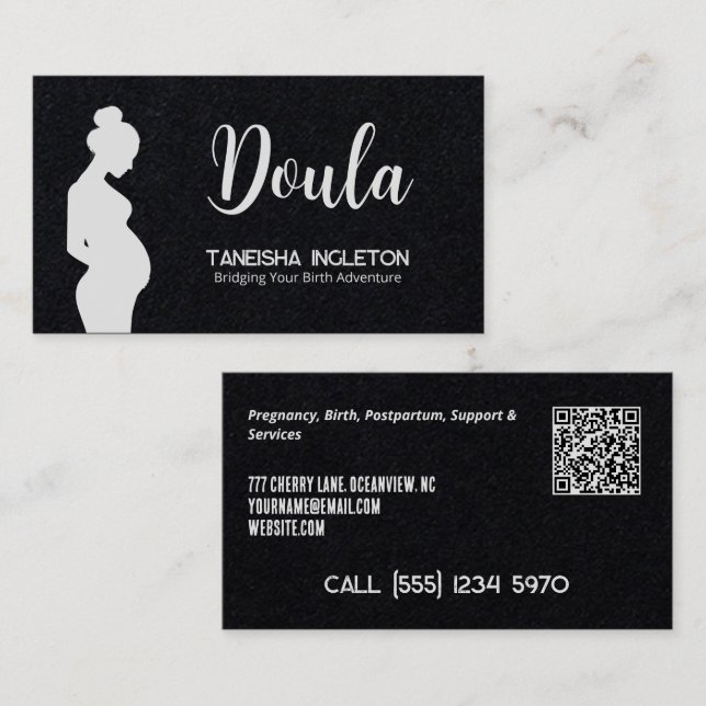 Birth & Postpartum Doula Custom QR Business Card (Front/Back)