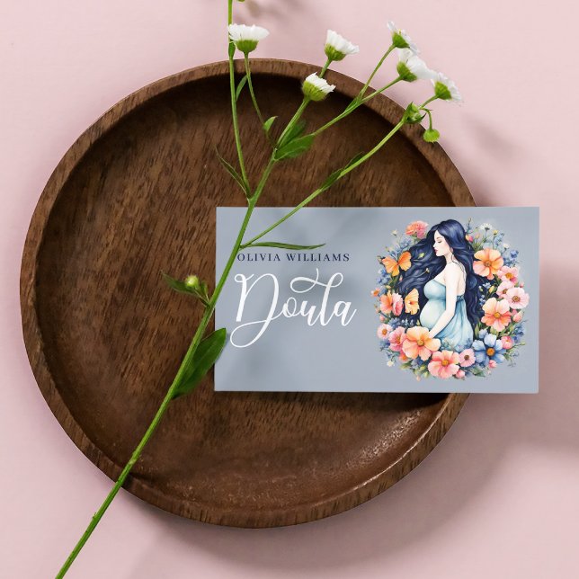 Birth & Postpartum Doula Photo QR Code Business Card (Creator Uploaded)