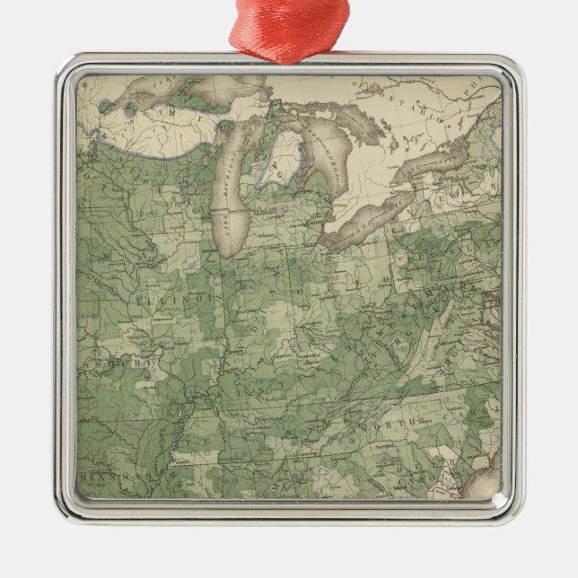 Birth Rate US, Statistical US Lithograph Metal Ornament (Front)