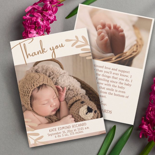 Birth Stats Baby Birth Announcement Thank You (Creator Uploaded)