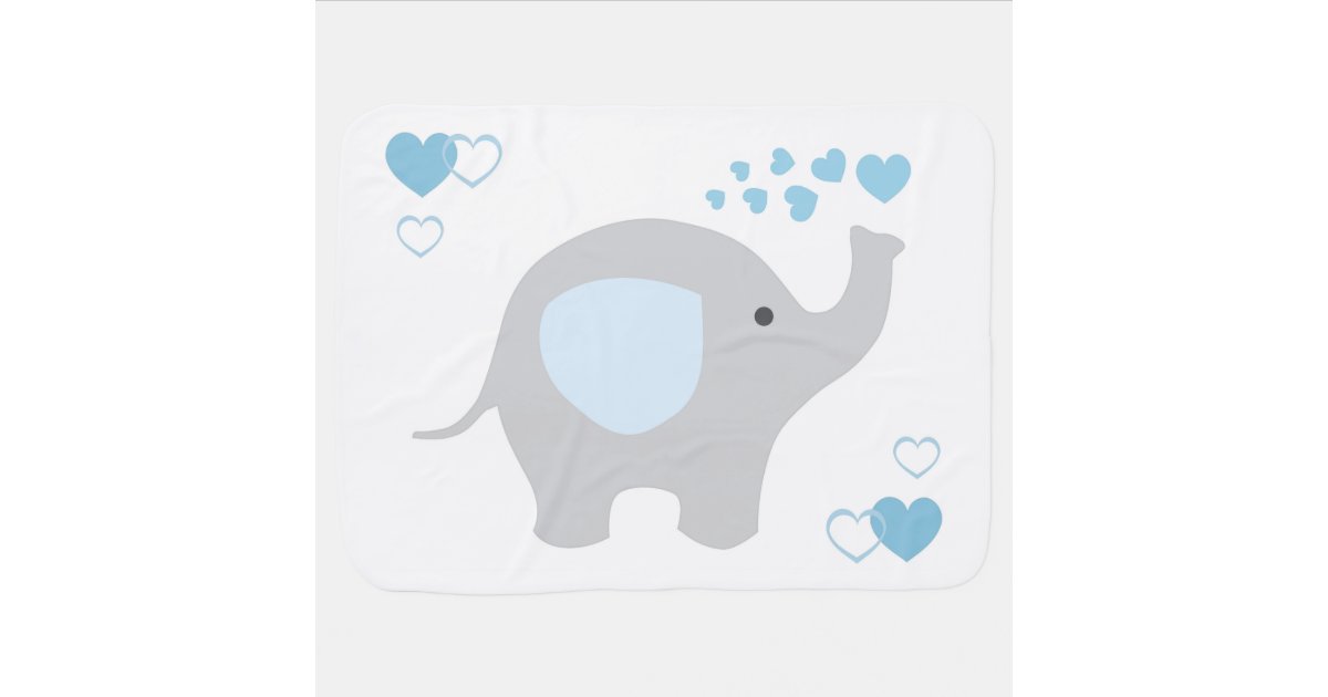 Birth Stats Baby Boy Elephant Nursery Blue Grey Receiving ...