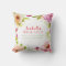 Birth Stats Elegant Floral Girl Nursery Pillow