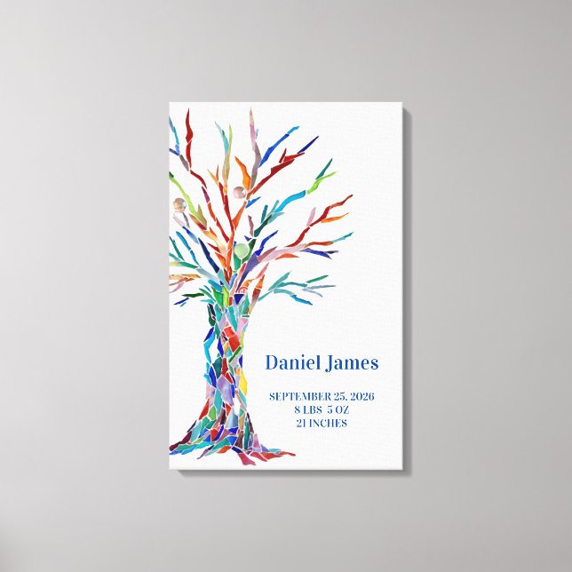 Birth Stats Family Tree  Canvas Print (Front)