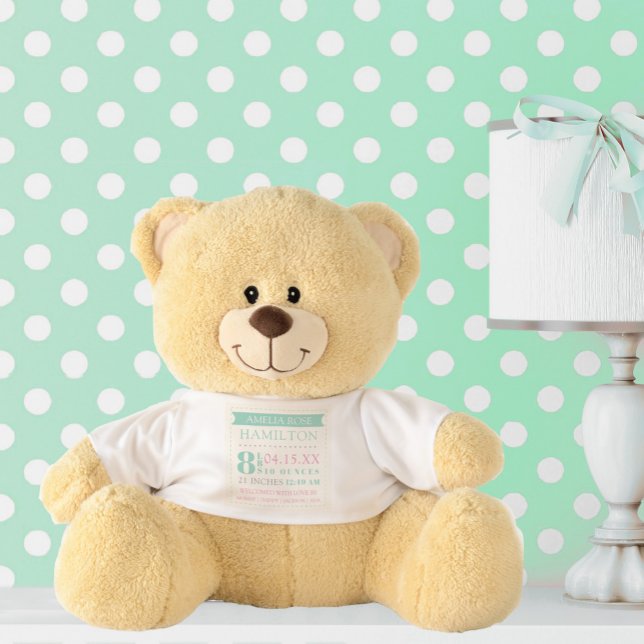 Birth Stats Photo Baby Teddy Bear (Birth Stats Photo Baby Teddy Bear)