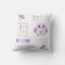 Birth Stats Purple Grey Owl Nursery Throw Pillow