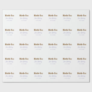BIRTH TEE HAPPY BIRTHDAY NAME GOLDEN PURPLE MODERN WRAPPING PAPER