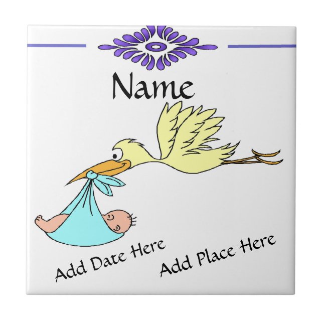 Birth Tile, Dutch Look, Personalize Tile (Front)