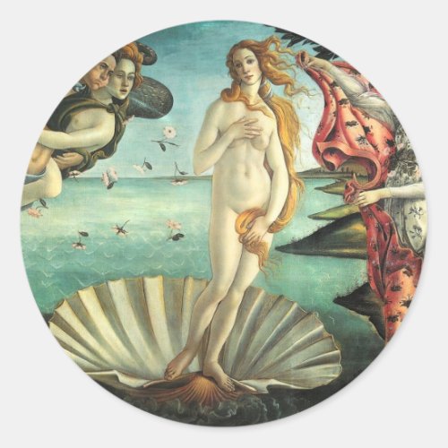 Birth Venus Botticelli Classic Round Sticker