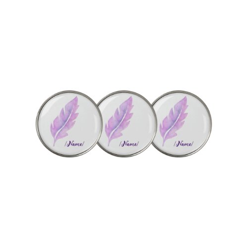 Birth Violet feather Holiday gift Golf Ball Marker