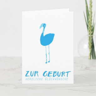 Birth wish card: Flamingo blue Card
