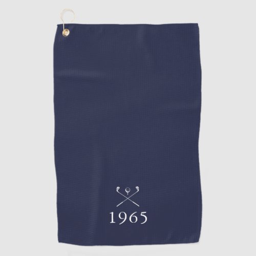 Birth Year Birthday Golf Clubs Navy Blue Golf Towel