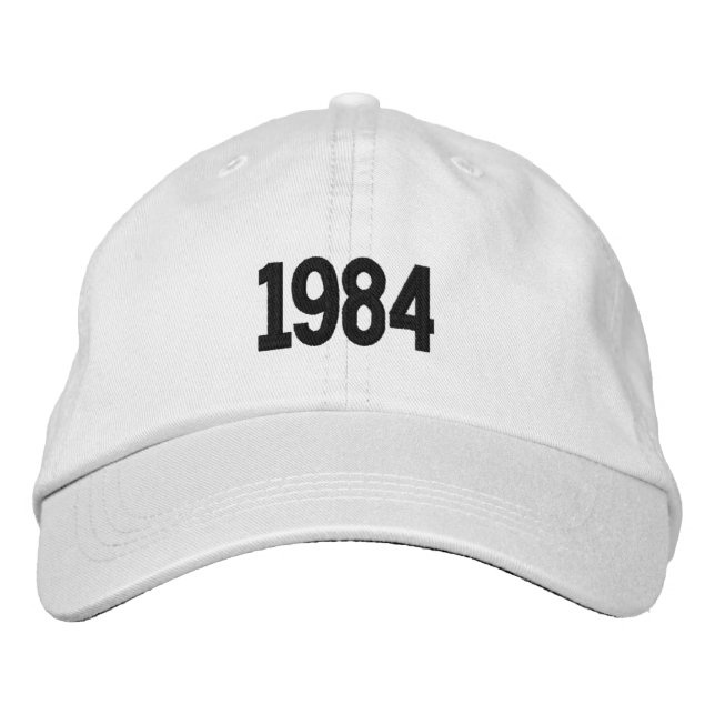 Birth Year Dad Embroidered Hat, Flexfit White Cap (Front)