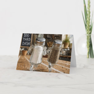Birthday 100 Yard Dash Race Humor Card