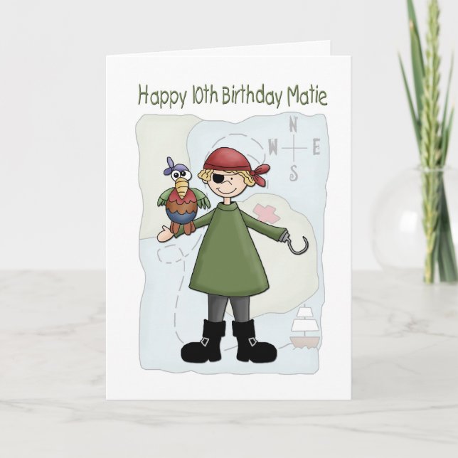 Birthday 10 Pirate Card (Front)