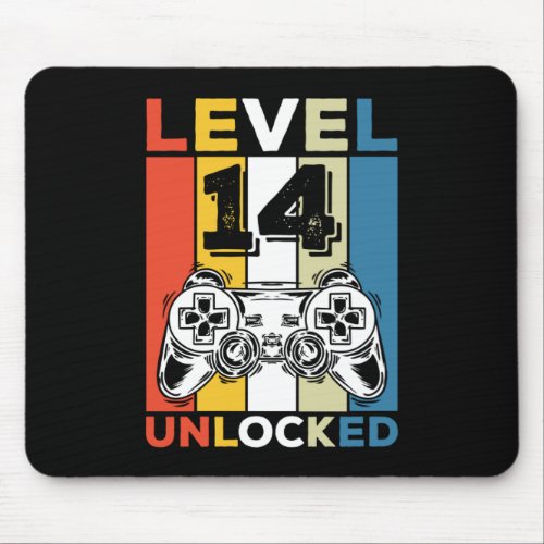 Birthday 14th Level Unlocked 14 Gaming Vintage Mouse Pad