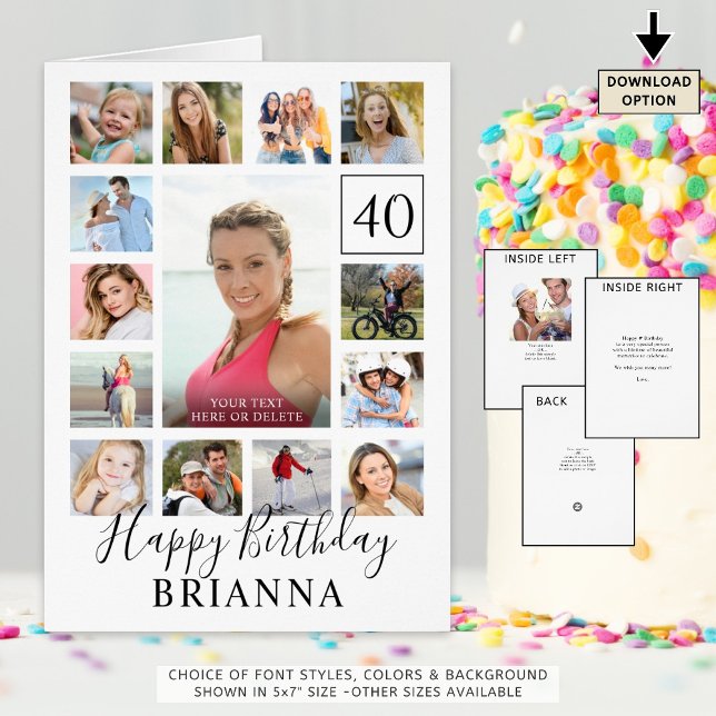 Birthday 15 Photo Any Age Custom Personalized Cards (Creator Uploaded)