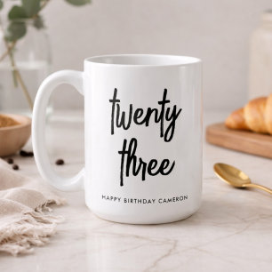 Birthday 15oz Mug Personalized Age Modern Script