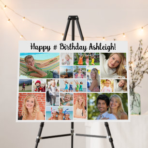 Birthday 18 Photo Collage Custom Personalized Foam Board