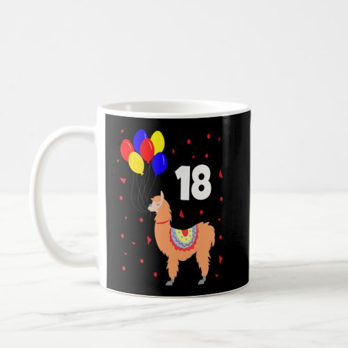 Birthday 18 years llama celebration  coffee mug