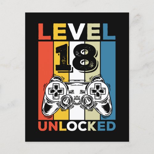 Birthday 18th Level Unlocked 18 Gaming Vintage