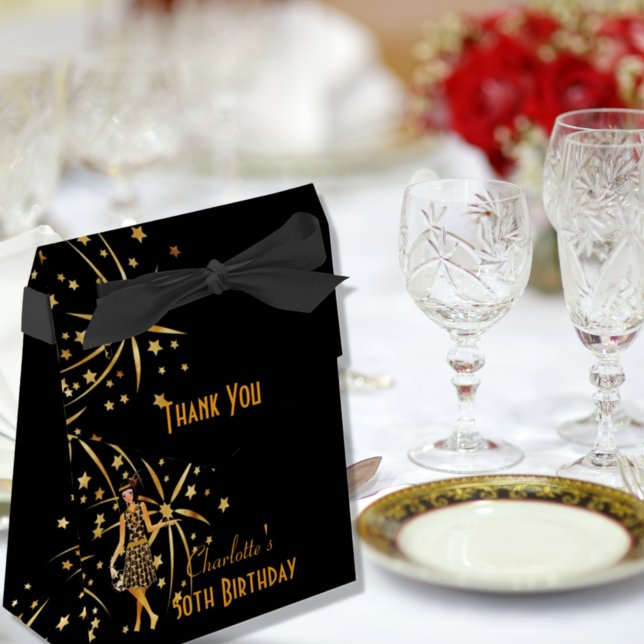 Birthday 1920's style art deco Gatsby Thank You Favor Boxes (Creator Uploaded)
